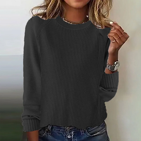 Roiiz Simple Plain Round Neck Sweater